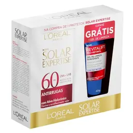 KIT LOREAL PROTETOR SOLAR EXPERTISE 40G FPS60 + GEL DE LIMPEZA REVITALIFT 40G