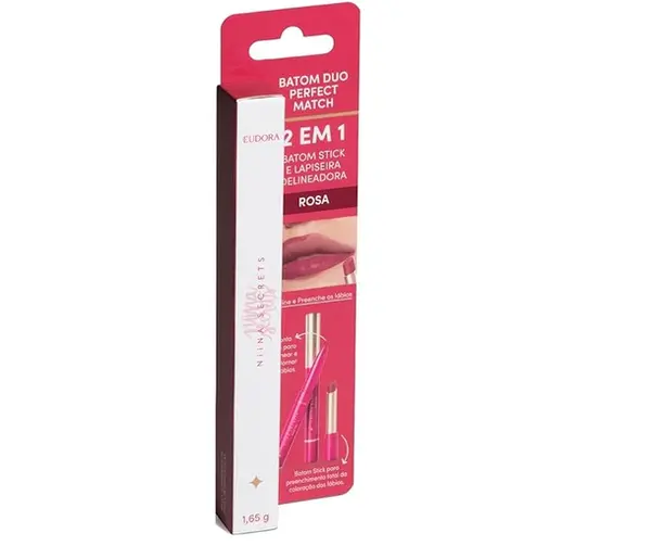 BATOM DUO MATCH NIINA SECRETS 2 EM 1 ROSA