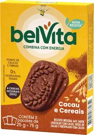 BISCOITO  BELVITA CACAU E CEREAIS CONTÉM 3 PACOTES