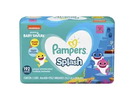 LENÇO UMEDECIDO PAMPERS BABY SHARK  CONTÉM 4 PACOTES COM 48 UNIDADES