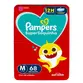 FRALDA PAMPERS SUPERSEQUINHA BABY SHARK TAMANHO M 68 UNIDADES
