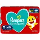 FRALDA PAMPERS SUPERSEQUINHA BABY SHARK TAMANHO M 68 UNIDADES
