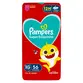 FRALDA PAMPERS SUPERSEQUINHA BABY SHARK TAMANHO XG 56 UNIDADES