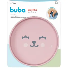 PRATINHO SILICONE GUMMY BUBA COM VENTOSA ROSA REF19678