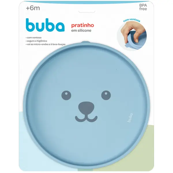 PRATINHO SILICONE GUMMY BUBA COM VENTOSA AZUL REF19677