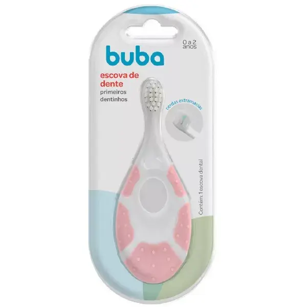 ESCOVA DENTAL PRIMEIROS DENTINHOS BUBA ROSA 0-2 ANOS REF19572