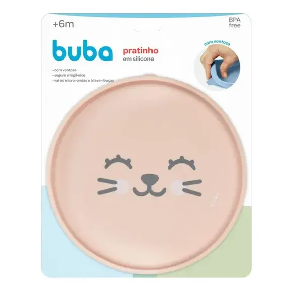 PRATINHO SILICONE GUMMY BUBA COM VENTOSA PESSÊGO REF19680