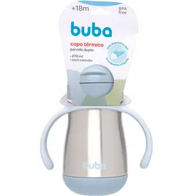 COPO TÉRMICO PAREDE DUPLA AZUL BUBA COM ALÇA REF19008