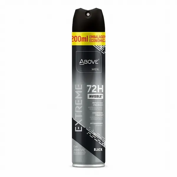 DES ABOVE EXTREME BLACK MEN AERO 72HR INVISIBLE 200ML