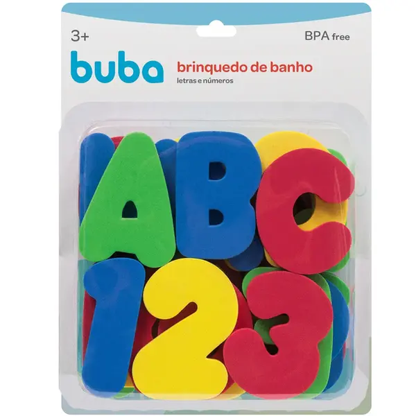 BRINQUEDO DE BANHO BUBA LETRAS E NÚMEROS - 36 PEÇAS REF10738