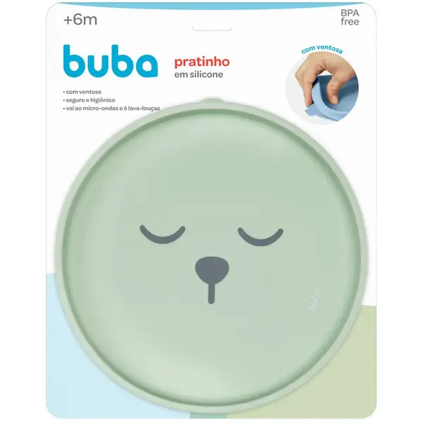 PRATINHO SILICONE GUMMY BUBA C/VENTOSA VERDE REF19679