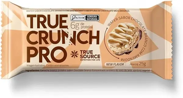 WAFER TRUE CRUNCH TRUE SOURCE CHOCO BRANCO C/AMENDOIM