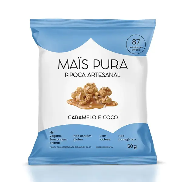 PIPOCA MAIS PURA CARAMELO E COCO 50G