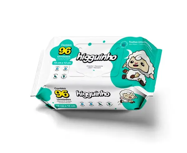 LENÇO UMEDECIDO HIGGUINHO CONTÉM 96 UNIDADES