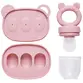 KIT PORTA FRUTINHAS E FORMINHA BUBA SILICONE ROSA REF 20898