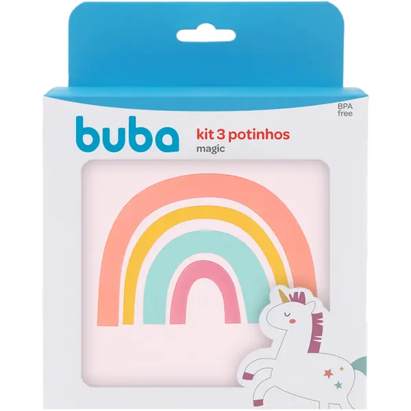 KIT 3 POTINHOS MAGIC BUBA UNICÓRNIO REF 21059