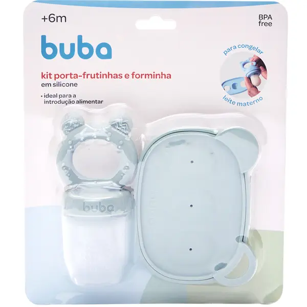KIT PORTA FRUTINHAS E FORMINHA BUBA SILICONE VERDE REF 20899