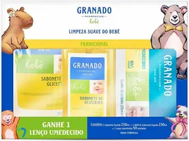 KIT GRANADO BEBE SAB250ML+REFIL+LENCO UMED