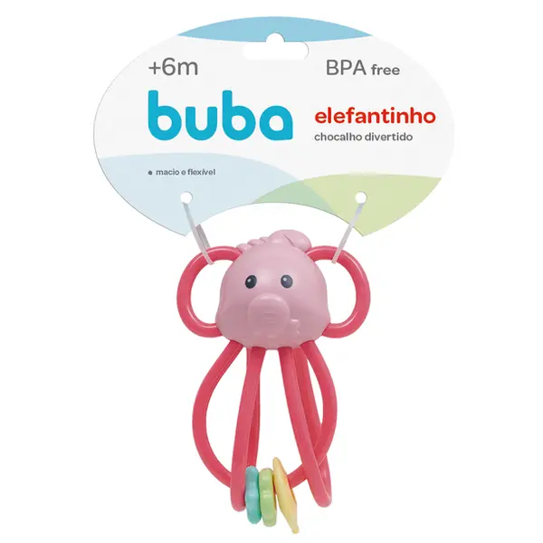 ELEFANTINHO CHOCALHO BUBA ROSA REF10646