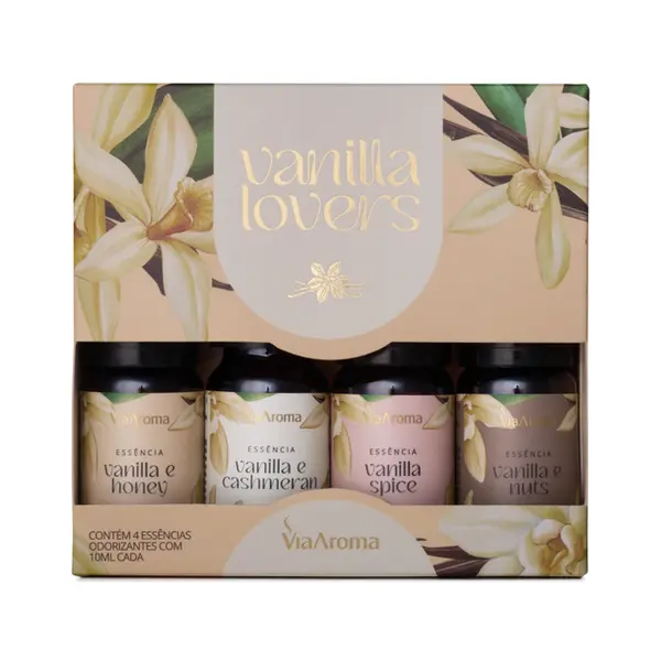 KIT 4 ESSENCIAS VIA AROMA VANILLA LOVERS