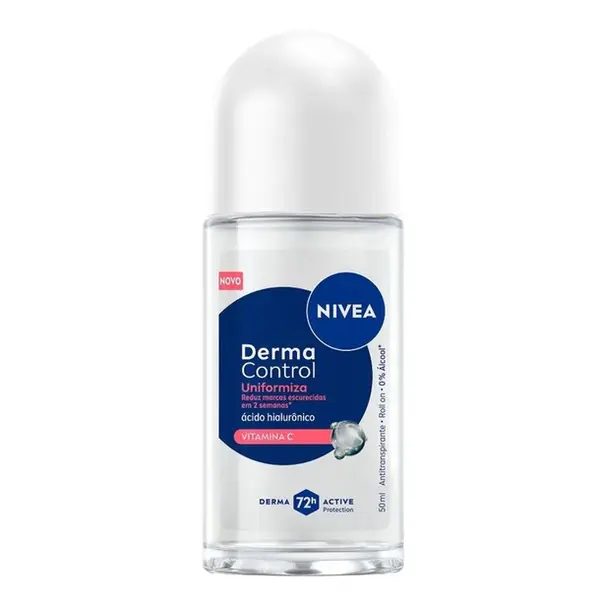 DESODORANTE NIVEA ROLLON DERMA CONTROL UNIFORMIZA FEMININO 50ML