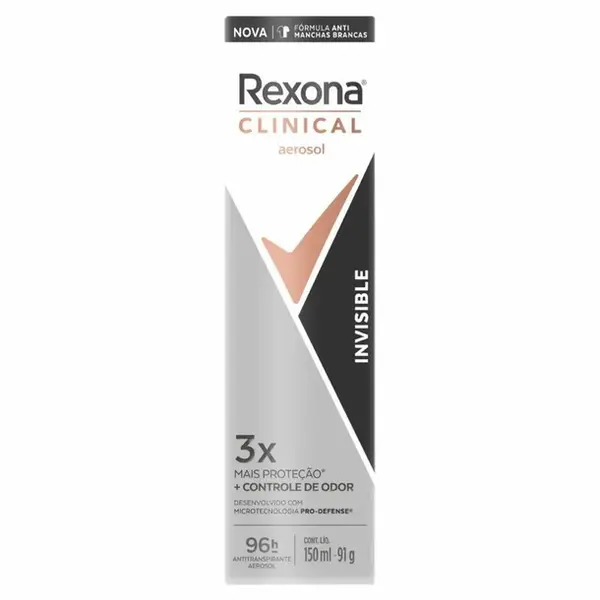 DESODORANTE REXONA CLINICAL AEROSOL INVISIBLE 150ML