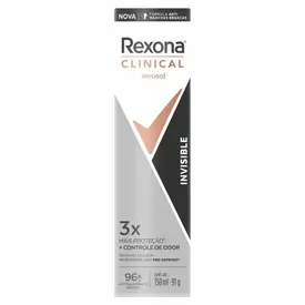DESODORANTE REXONA CLINICAL AEROSOL INVISIBLE 150ML