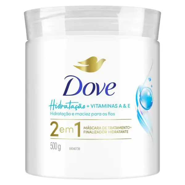 MÁSCARA DOVE HIDRATAÇÃO + HIALURON-VT 2 EM 1 500G