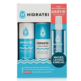 KIT HIDRATEI MULTIFUNCIONAL SHAMPOO 250ML + CONDICIONADOR 200ML + ÓLEO MULTIFUNCIONAL